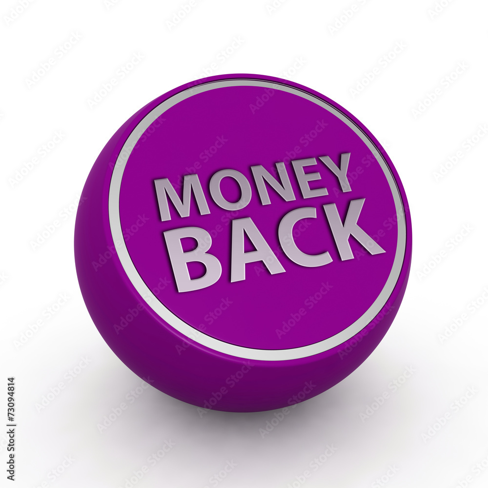 Money back circular icon on white background Money back circular icon on white background