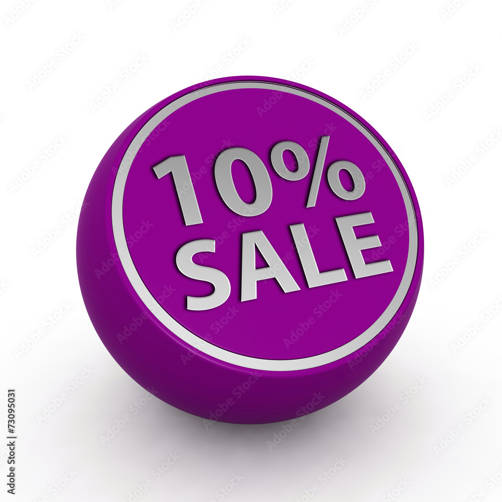 Sale ten percent circular icon on white background Sale ten percent circular icon on white background