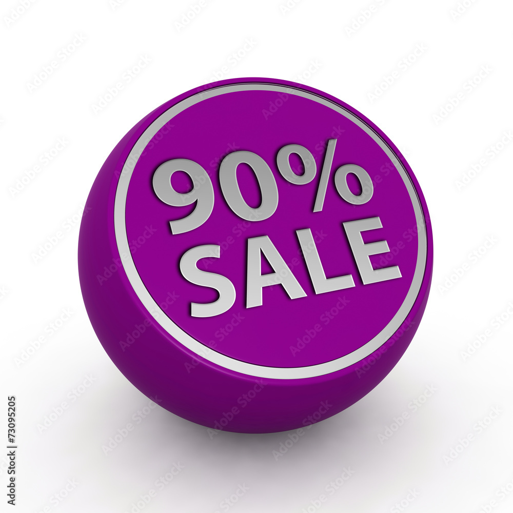 Sale ninety percent circular icon on white background Sale ninety percent circular icon on white background