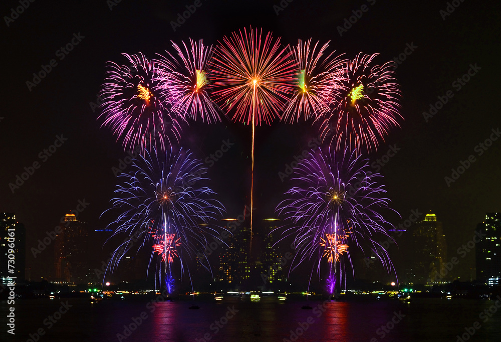 beautiful fireworks display for celebration night