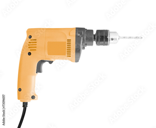 Schilderij op canvas Drill machine isolated on white background