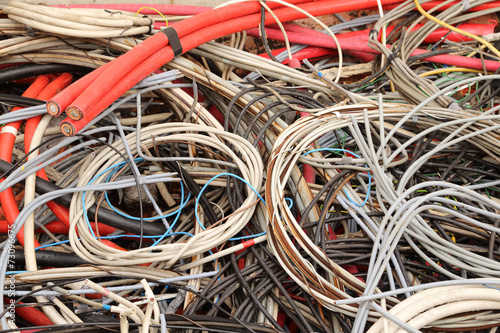 electrical copper cables in a special waste landfill