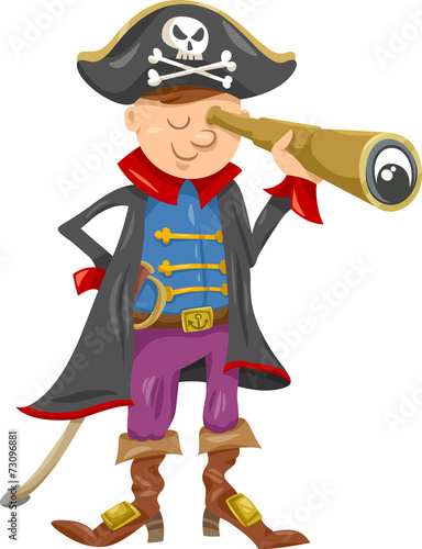 funny pirate cartoon illustration