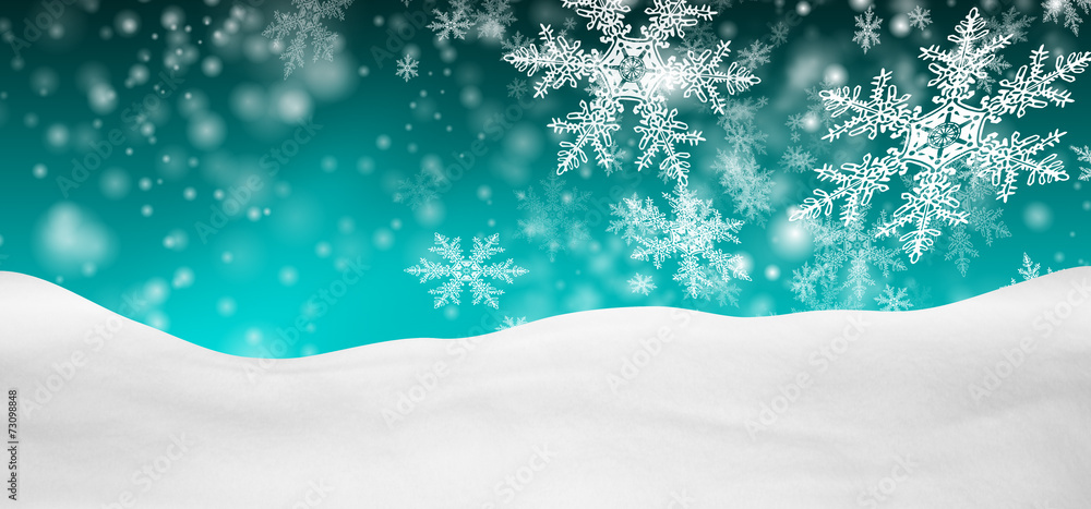 Winterlandschaft, Schnee, verschneit, Hintergrund, türkis