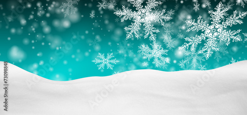 Obraz na płótnie Winterlandschaft, Schnee, verschneit, Hintergrund, türkis w salonie