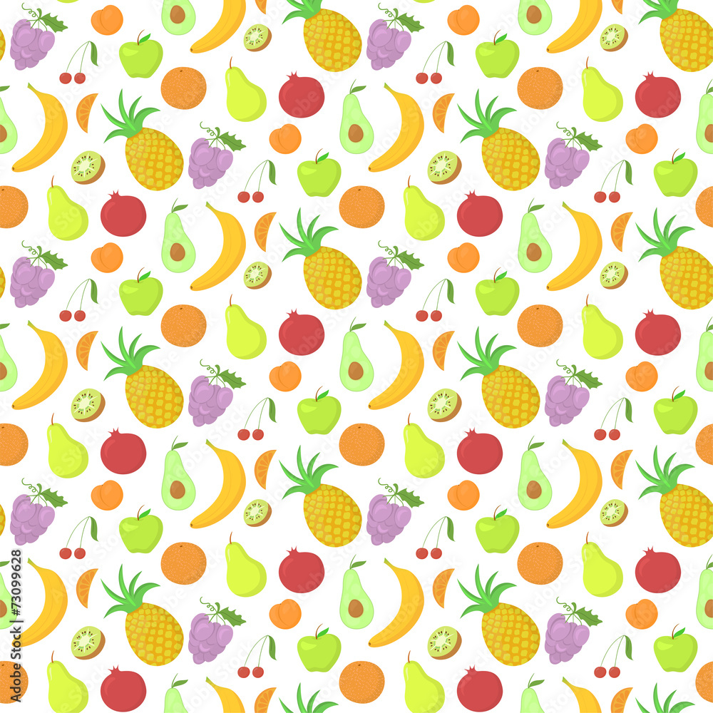 Fruit seamless pattern, vector background with great abundance Fruit seamless pattern, vector background with great abundance