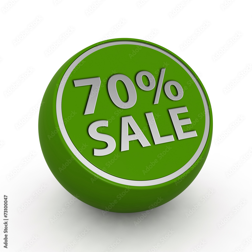 Sale seventy percent circular icon on white background Sale seventy percent circular icon on white background