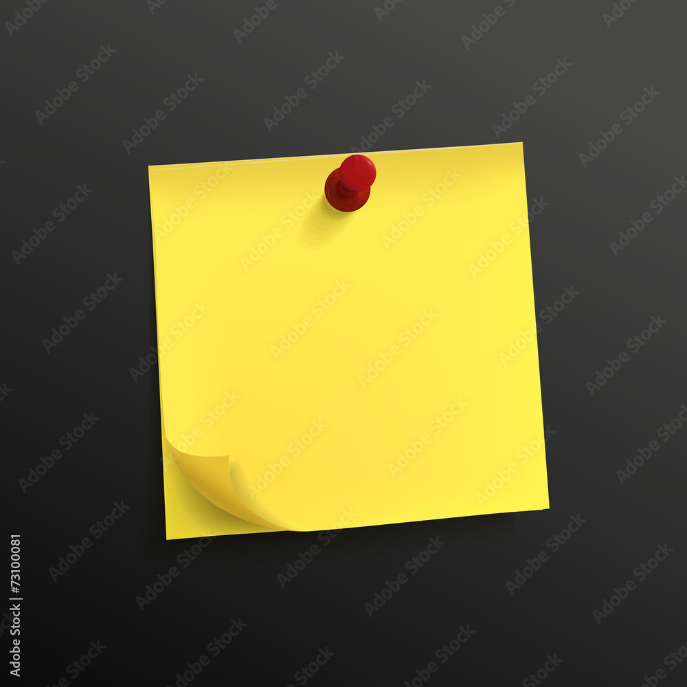 yellow note paper with pin yellow note paper with pin