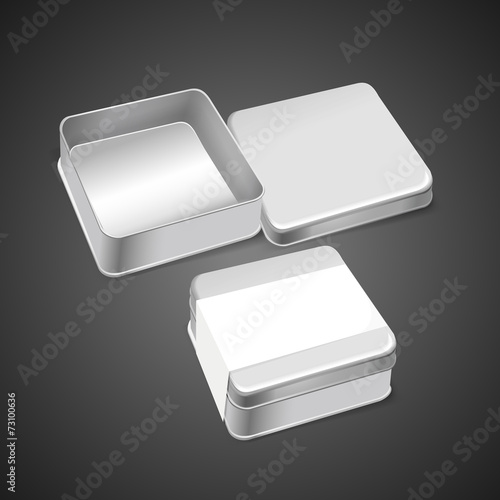 3d blank metal box template