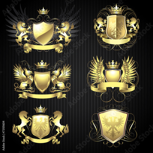 Golden heraldry set