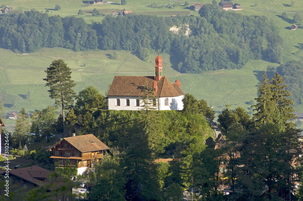 Kirche auf dem Flüeli, ob Sachseln,  Obwalden, Schweiz
