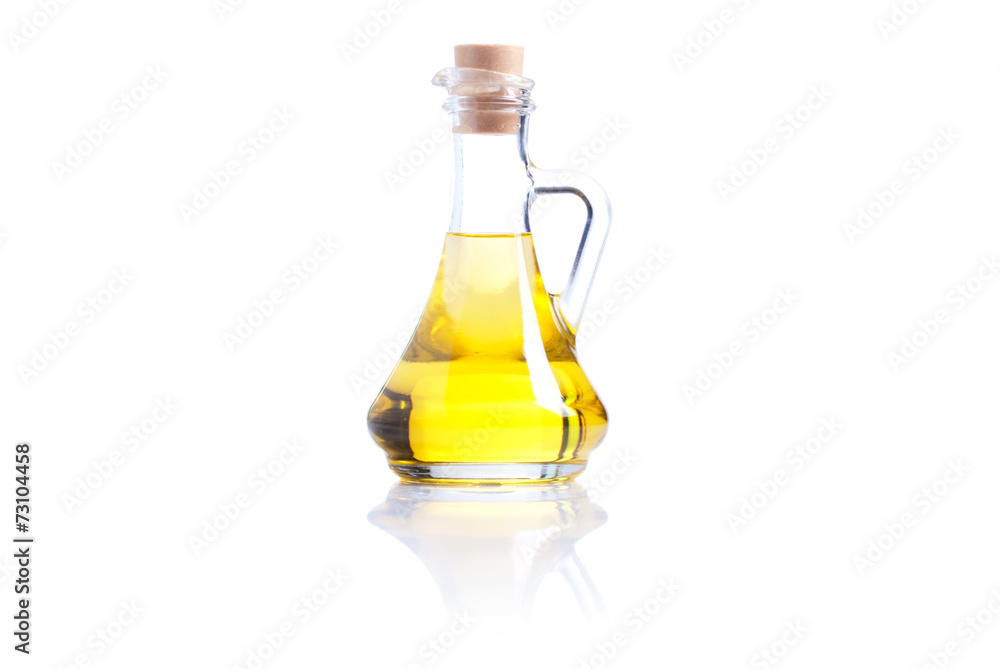 sunflower oil in a pot isolated on white background with reflect sunflower oil in a pot isolated on white background with reflect