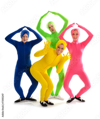 Strange Theatrical Dance Group in Condom Suits photo