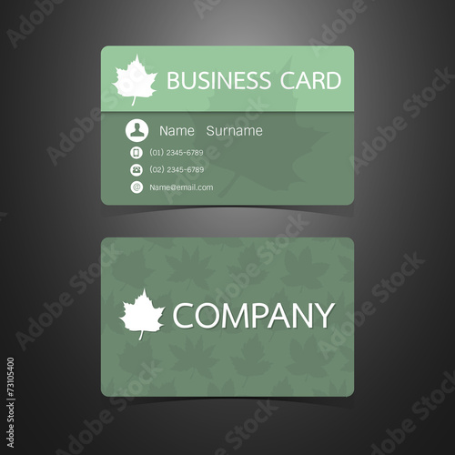 Business card leaf and gree...