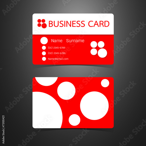 Business Card red and circle design. Vector illustration