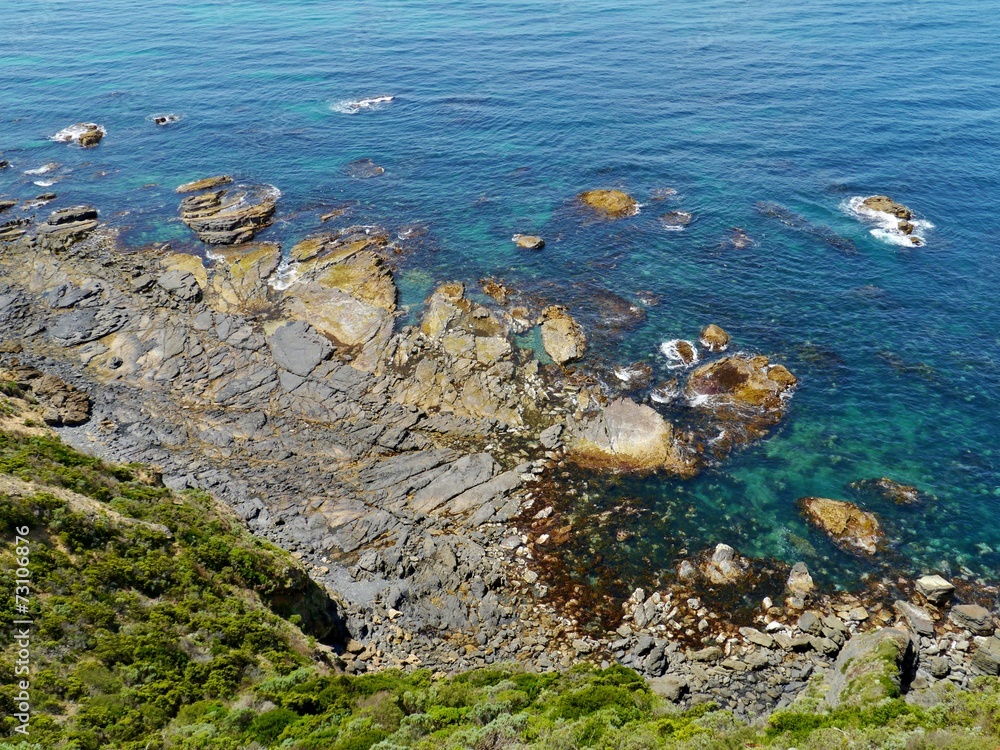 Thwe rocky coast of Cape Otway in Australia