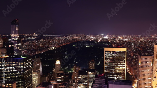 night light new york uptown central park view 4k time lapse