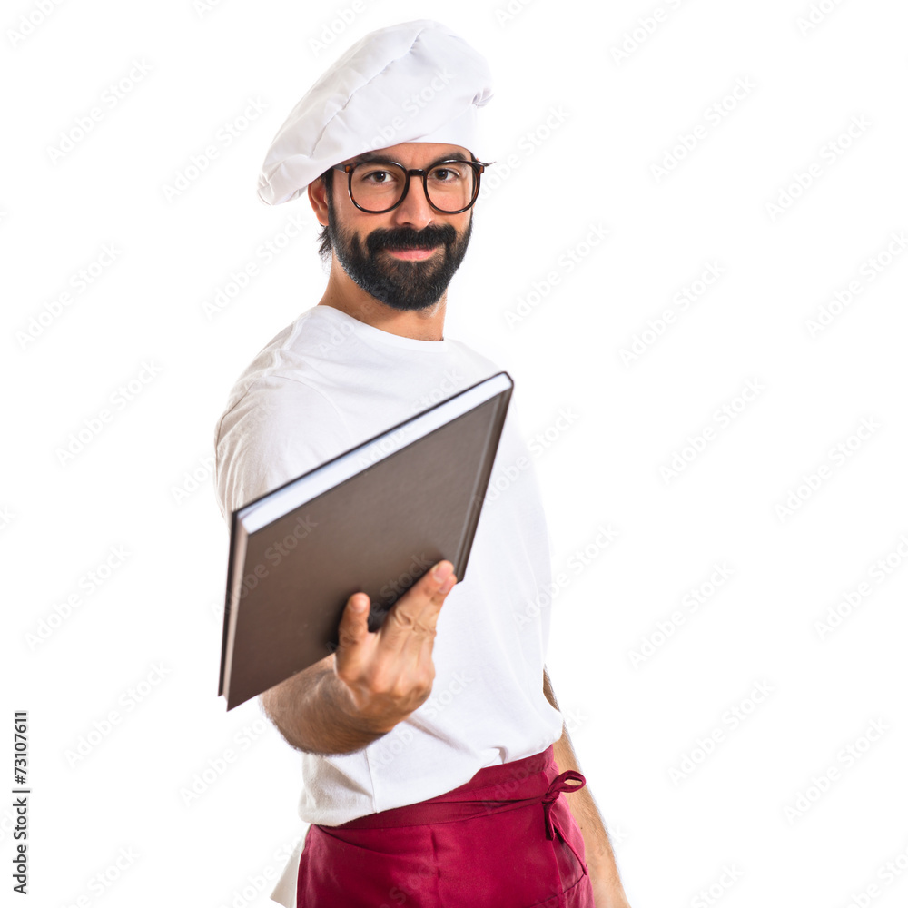 Chef giving book Chef giving book