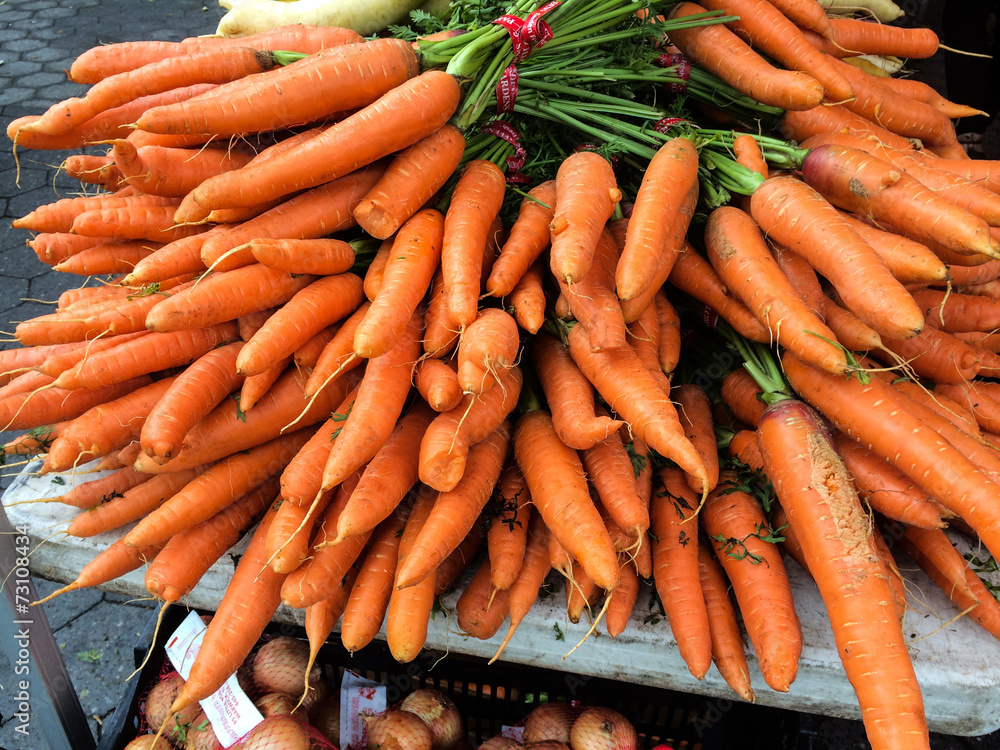 Some fresh Carrots at farmers Market Some fresh Carrots at farmers Market