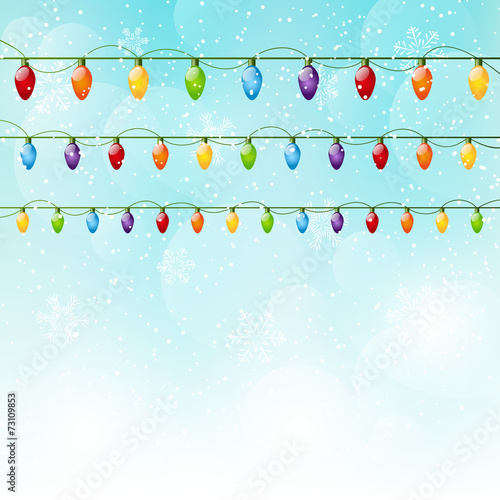 Christmas background with light bulbs