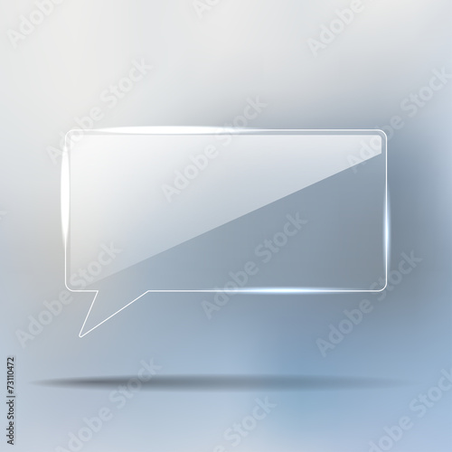 Transparent Glass chat box in vector format