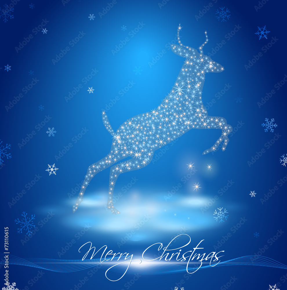 goat in winter landscape with inscription Merry Christmas goat in winter landscape with inscription Merry Christmas