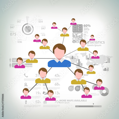 Business Network Concept Present By Multilevel Businessman Conne