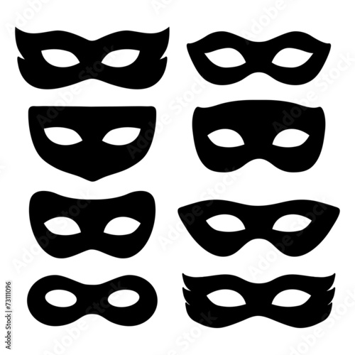 set of isolated carnival masks