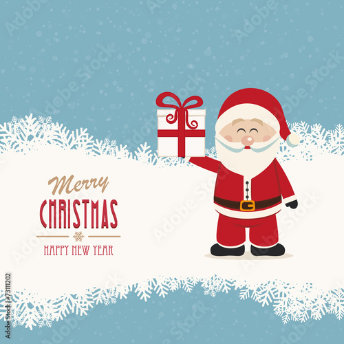 santa claus hold gift winte...