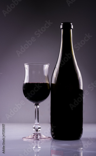 wine glass and bottle