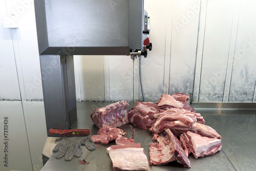 pork cut by saw