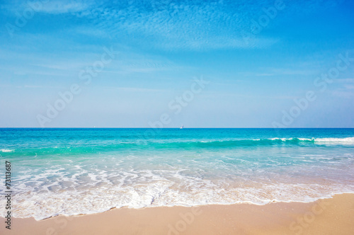 soft wave of the sea on the sandy beach