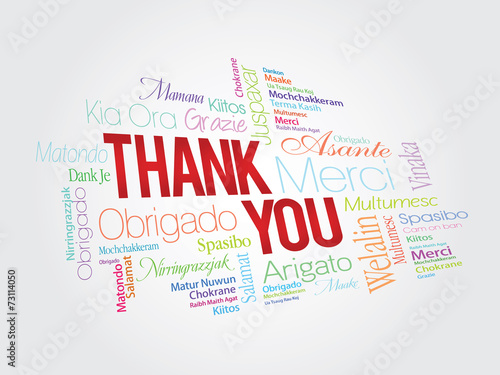 Colorful Thank You Word Cloud in different languages #73114050