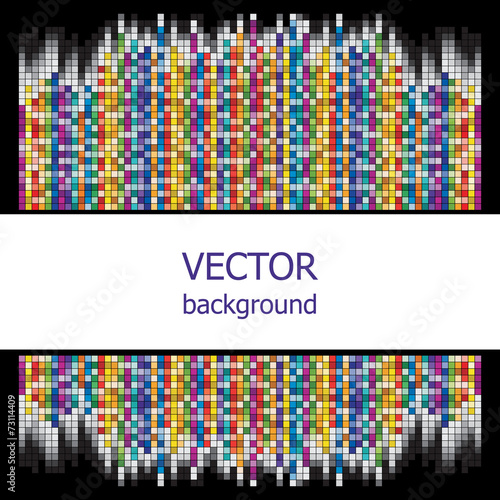 Vector background is of colorful squares.