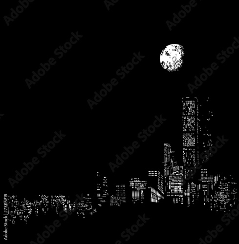 Night city silhouette