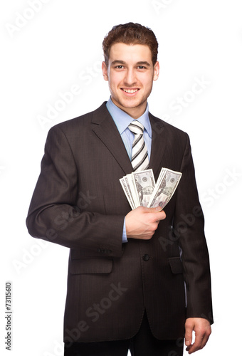 Lucky man with money