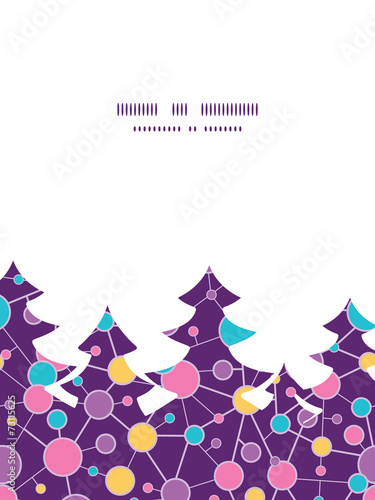 Vector molecular structure Christmas tree silhouette pattern