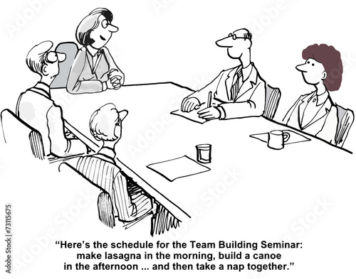 "Here's the schedule for the Team Building Seminar..."