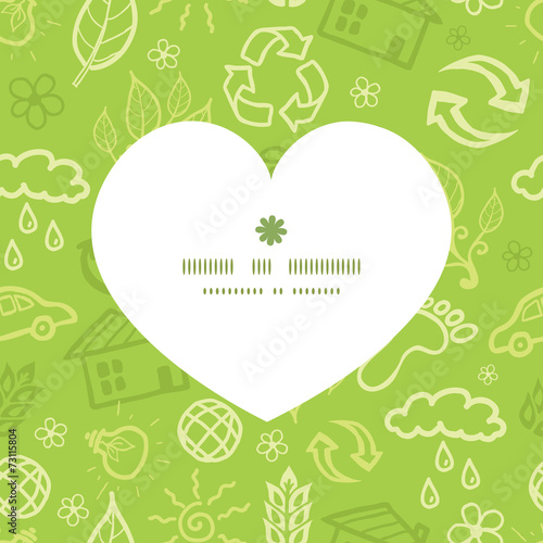 Vector environmental heart silhouette pattern frame