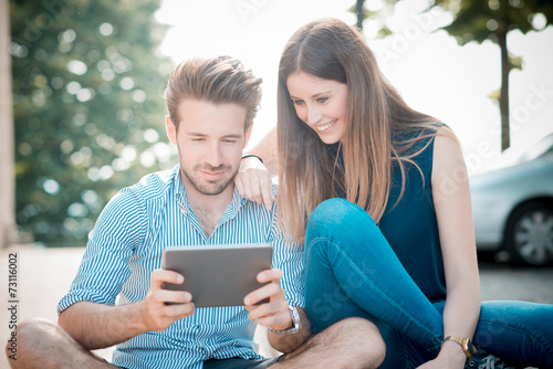 young beautiful couple lovers