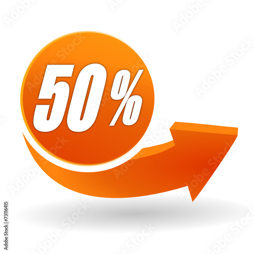 50 pour 100 sur bouton web orange