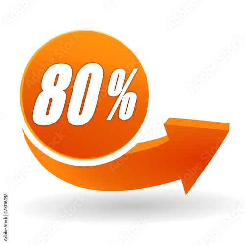 80 pour 100 sur bouton web orange