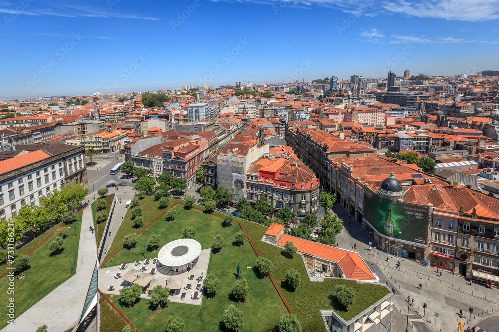 Overview of Rooftops and Douro River in Porto