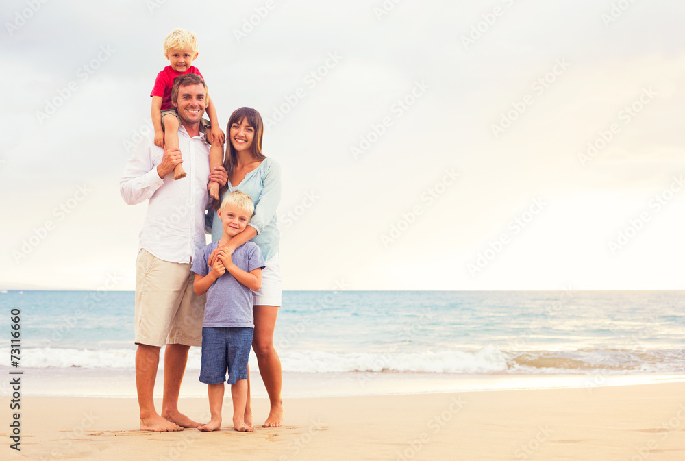 Happy Family with Two Young Kids Happy Family with Two Young Kids