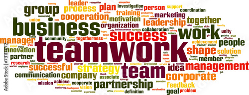 Teamwork word cloud concept. Vector illustration