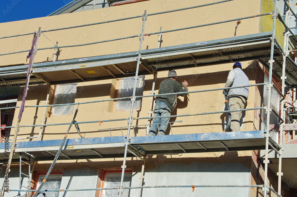 Naklejka premium crépissage d'une facade immeuble