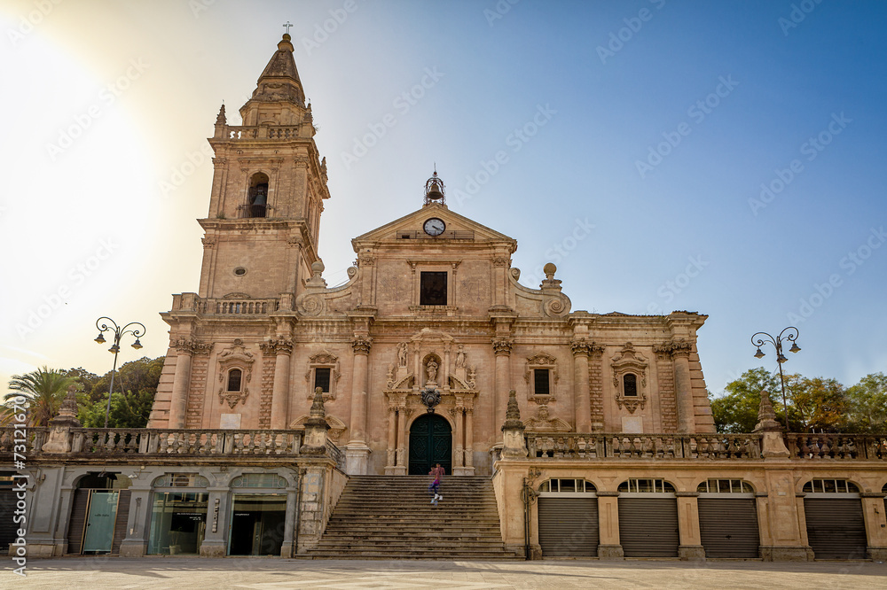 Facade of St John the Baptist Cathedral in Ragusa