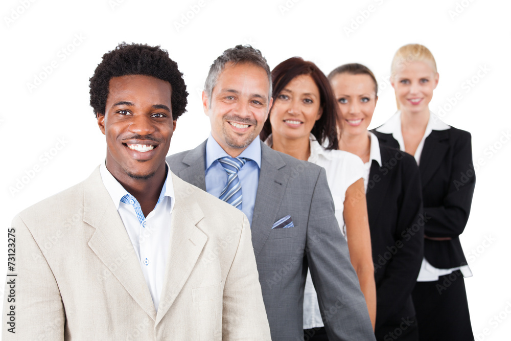 Businesspeople Standing Over White Background Businesspeople Standing Over White Background
