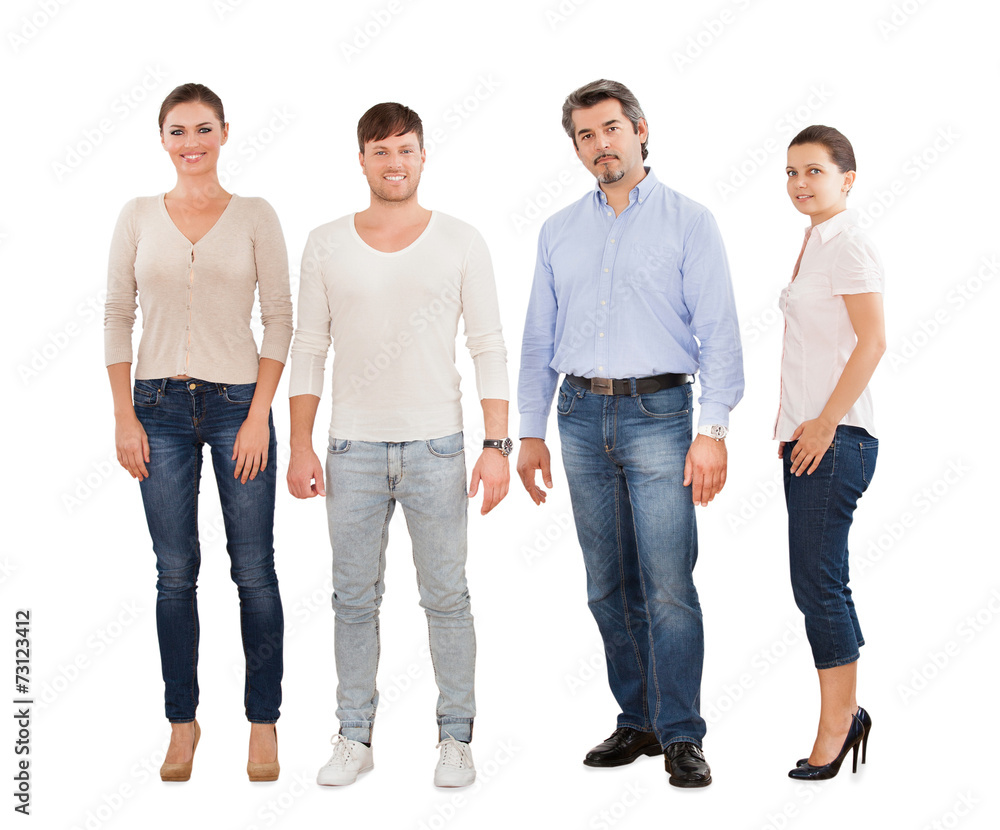 Confident Businesspeople Standing In Row Confident Businesspeople Standing In Row