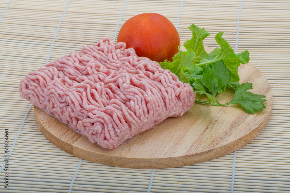 Raw minced pork meat